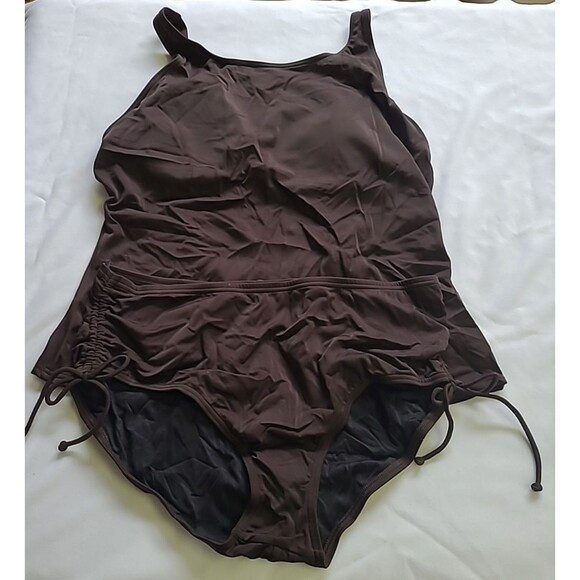 Lands’ End Women’s Brown Tankini & Brief Set - Size 14 BRAND NEW - Picture 1 of 6